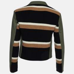 Marni Green Virgin Wool & Wool Rib Knit Blazer S