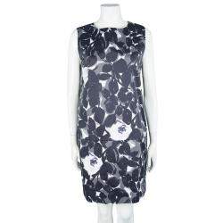 Pre Owned Marni Abstract Floral Print Sleeveless Drop Waist Shift Dress M