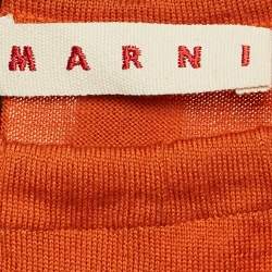 Marni Multicolor Color-blocked Wool Knit Asymmetrical Sweater M