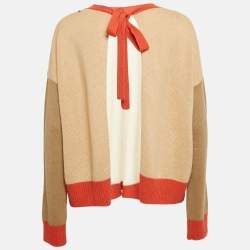 Marni Multicolor Cashmere Knit Open Back Sweater M