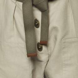 Marni Beige Linen Belted Capri Pants S