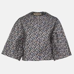 Marni Blue/Brown Lurex Tweed Jacket S