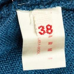 Marni Blue Embellished Wool Full Sleeve Sweater S