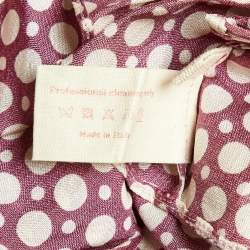 Marni Dusty Pink Dot Print Waist Tie-Up Top S