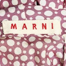 Marni Dusty Pink Dot Print Waist Tie-Up Top S