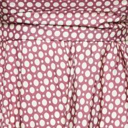 Marni Dusty Pink Dot Print Waist Tie-Up Top S