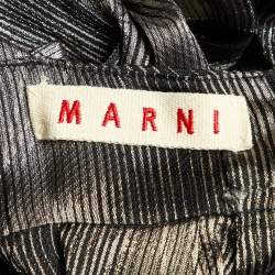 Marni Metallic Stripe Lurex Silk Blend Trapeze Top S