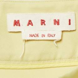 Marni Green Gabardine Asymmetric Midi Skirt M