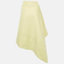 Marni Green Gabardine Asymmetric Midi Skirt M
