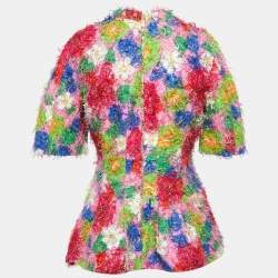 Marni Multicolor Floral Print Cotton Blend and Lurex Top S