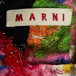 Marni Multicolor Floral Print Cotton Blend and Lurex Top S