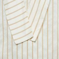 Marni Cream Stripe Silk Neck Tie-Up Detail Blouse S