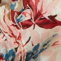 Pre Owned Marni Multicolor Floral Print Cotton Tie-Up Detail Blouse S