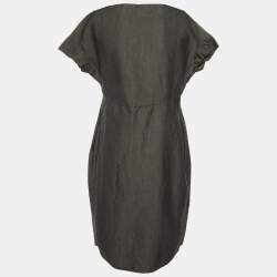 Marni Charcoal Grey Cotton Faux Wrap Dress S