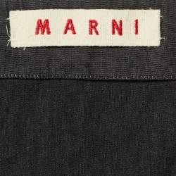 Marni Charcoal Grey Cotton Faux Wrap Dress S