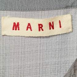 Pre Owned Marni Grey/Red Silk & Knit Midi Dress M