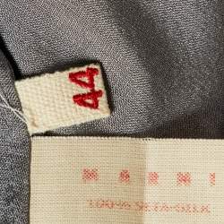Pre Owned Marni Grey/Red Silk & Knit Midi Dress M