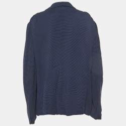 Marni Navy Blue Crepe Open Front Blazer L