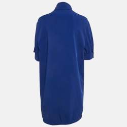 Marni Royal Blue Stretch Crepe Zip Detail Short Dress M