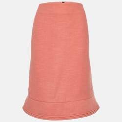 Marni Coral Pink Wool A-Line Skirt L
