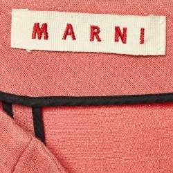 Marni Coral Pink Wool A-Line Skirt L
