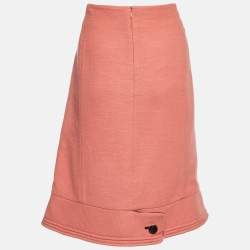 Marni Coral Pink Wool A-Line Skirt L