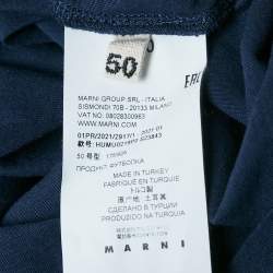 Marni Navy Blue Printed Cotton Crew Neck T-Shirt XL
