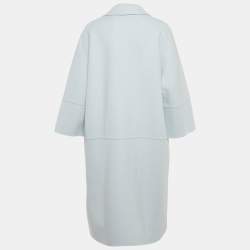 Marni Blue Wool Blend Felt Mid-Length Coat L