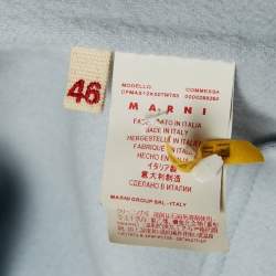 Marni Blue Wool Blend Felt Mid-Length Coat L
