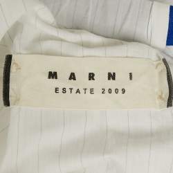 Pre Owned Marni White Striped Cotton Loose Fit Midi Dress S