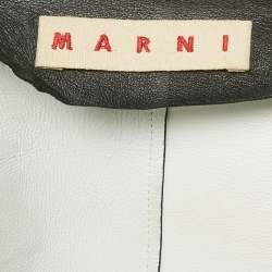 Marni Black Leather Double Breasted Short Jacket S