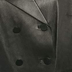 Marni Black Leather Double Breasted Short Jacket S