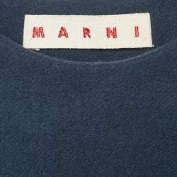 Marni Navy Blue Wool Long Cape M