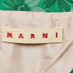 Pre Owned Marni Green Floral Embroidered Jacquard Short Coat S