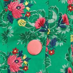 Pre Owned Marni Green Floral Embroidered Jacquard Short Coat S