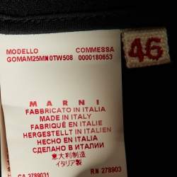 Pre Owned Marni Black Wool Pleated Detail Midi Skirt L