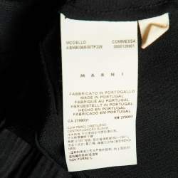 Marni Black Crepe Ruffled Sleeveless Midi Dress M