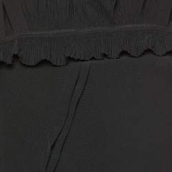 Marni Black Crepe Ruffled Sleeveless Midi Dress M