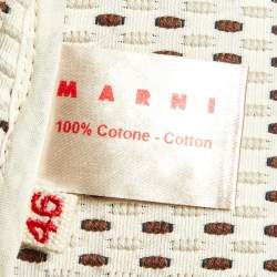 Marni Brown Textured Stripe Cotton Short Sleeve Coat L