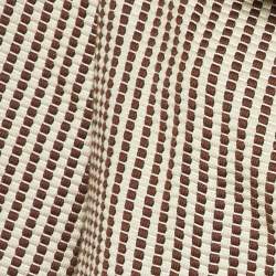 Marni Brown Textured Stripe Cotton Short Sleeve Coat L