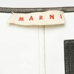 Marni Black Leather Short Sleeve Coat M