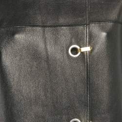 Marni Black Leather Short Sleeve Coat M