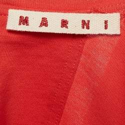 Marni Orange Jersey Back Tie-Up Detail Top S