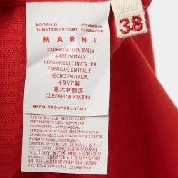 Marni Orange Jersey Back Tie-Up Detail Top S