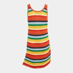 Marni x No Vacancy Inn Multicolor Stripe Crochet Mini Dress L