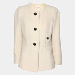 Marni Cream Cotton Button Front Jacket M
