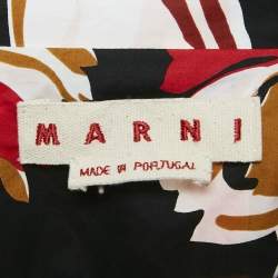 Marni Black/Red Floral Print Cotton Blouse and Pants Set M