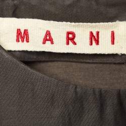 Pre Owned Marni Brown Cotton Blend Shift Dress L