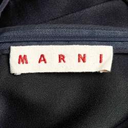 Pre Owned Marni Black Crepe Long Sleeve Midi Dress M