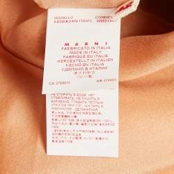 Marni Orange Crepe Pleated Sleeveless Short Dress M